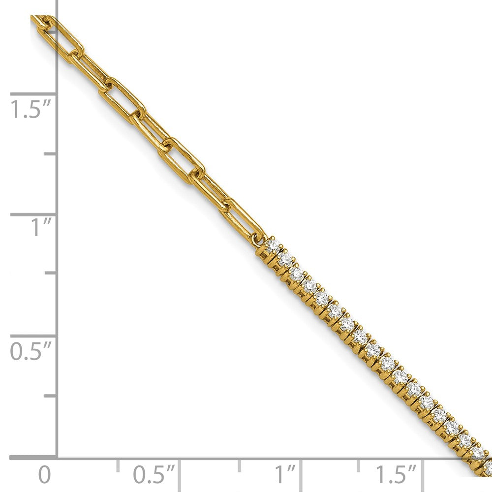 Polished Complete 3/4 carat Diamond Paperclip Link Bracelet with Extender - WBC