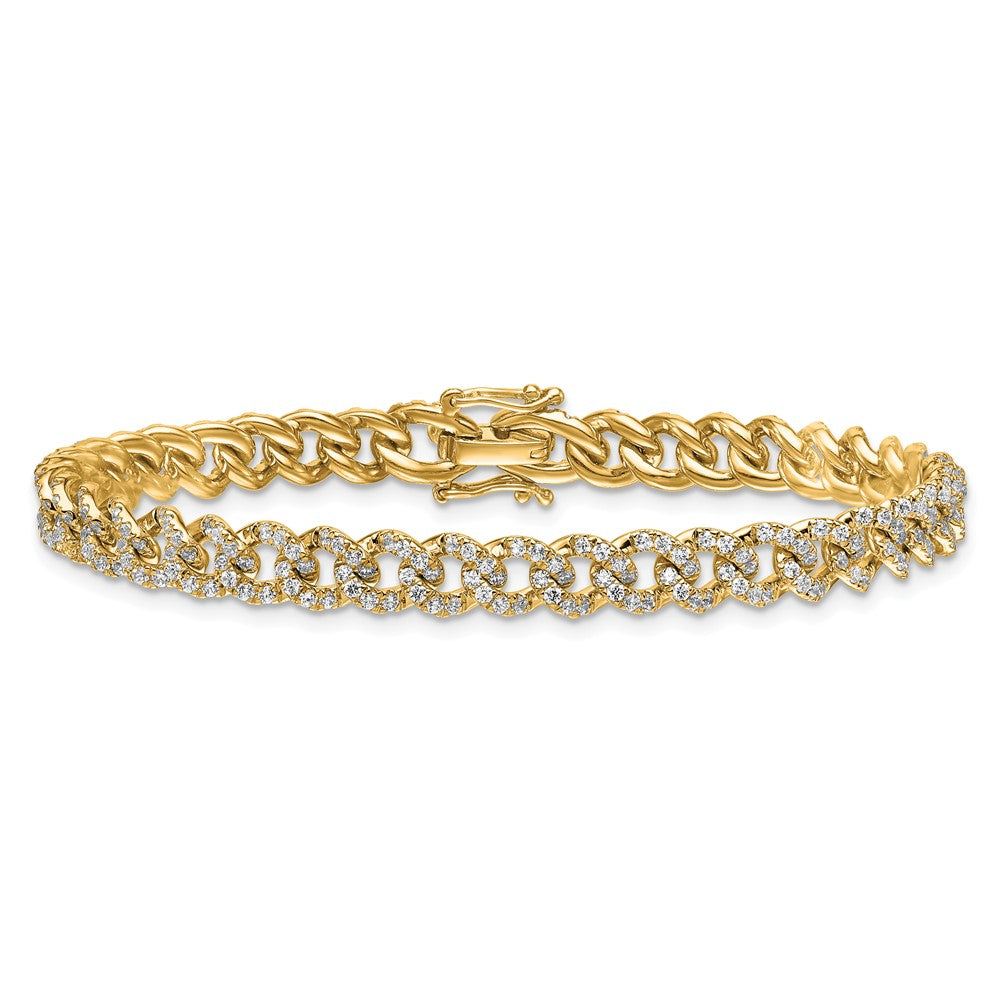 Polished Complete 2.6 carat Diamond Fancy Curb Link Bracelet - WBC