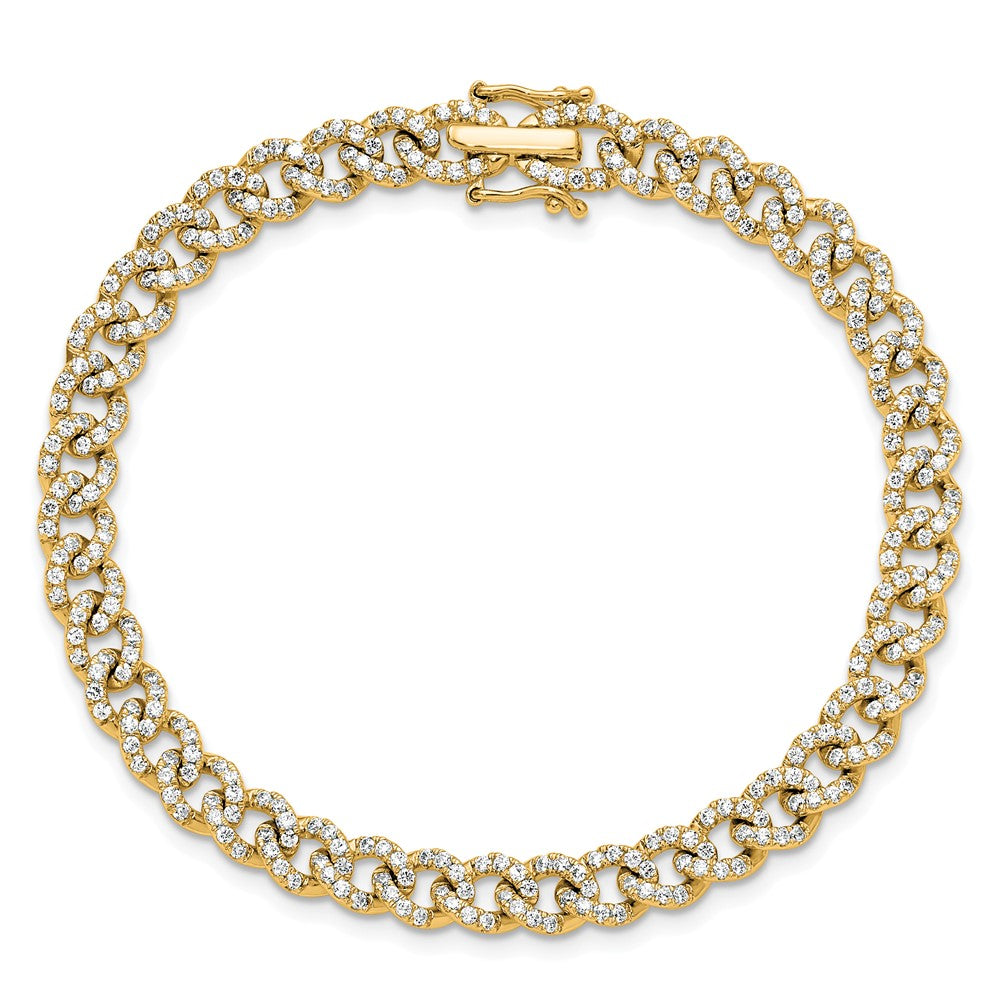 Polished Complete 2.6 carat Diamond Fancy Curb Link Bracelet - WBC