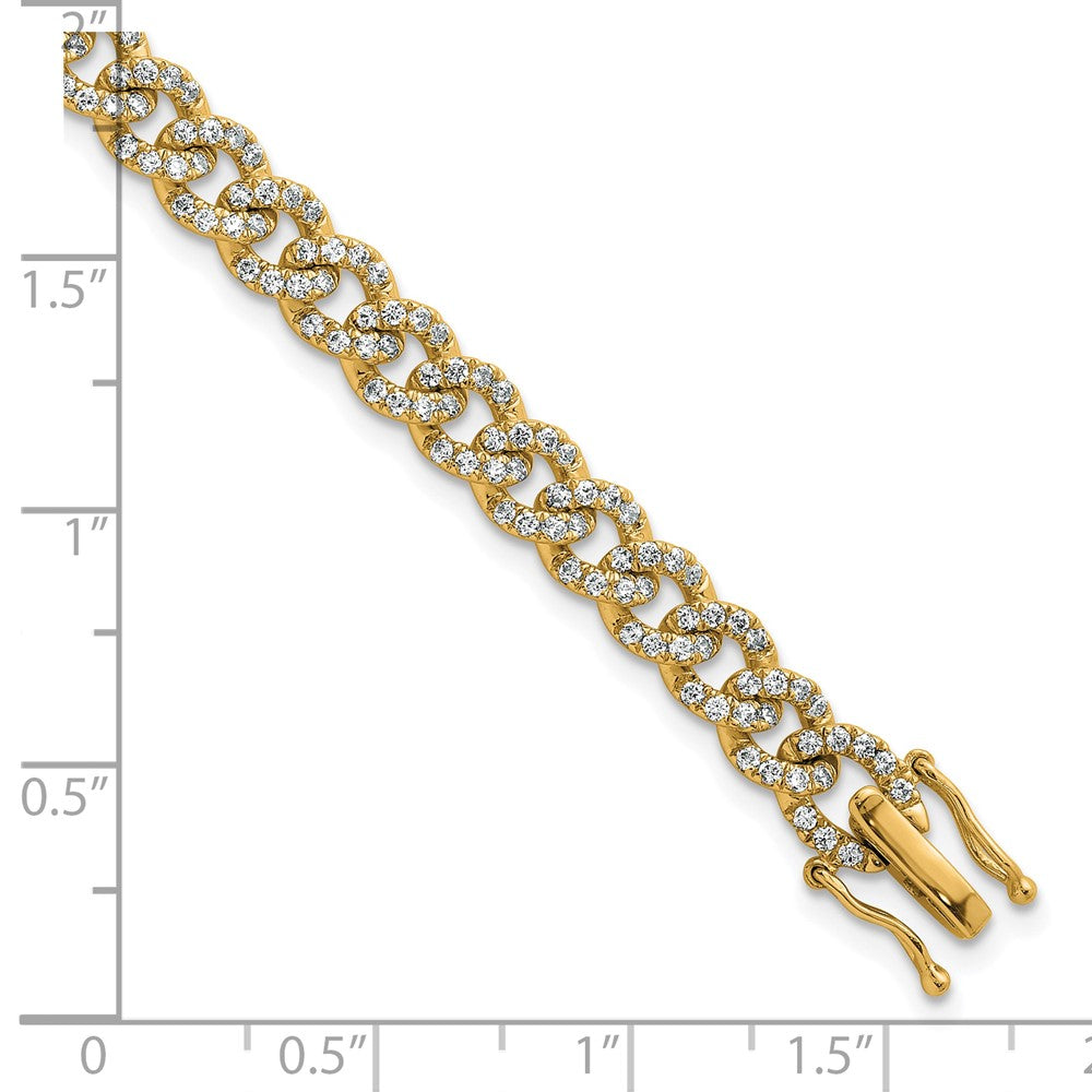 Polished Complete 2.6 carat Diamond Fancy Curb Link Bracelet - WBC