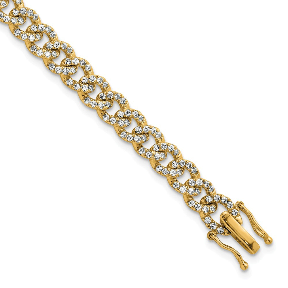 Polished Complete 2.6 carat Diamond Fancy Curb Link Bracelet - WBC