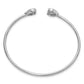 Polished Complete 1/2 carat Diamond Heart Flexible Cuff Bangle Bracelet - WBC