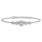 Polished Complete 5/8 carat Diamond Hearts Bracelet with Extender - WBC