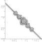 Polished Complete 5/8 carat Diamond Hearts Bracelet with Extender - WBC