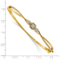 Polished and Textured Complete 1/2 carat Diamond Fashion Hinged Oval Bangle Bracelet - WBC
