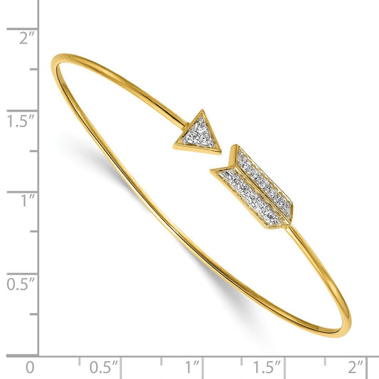 Polished Complete 1/3 carat Diamond Arrow Flexible Bangle Bracelet - WBC
