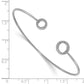 Polished Complete 1/4 carat Diamond Circles Flexible Cuff Bangle Bracelet - WBC