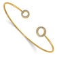 Polished Complete 1/4 carat Diamond Circles Flexible Cuff Bangle Bracelet - WBC