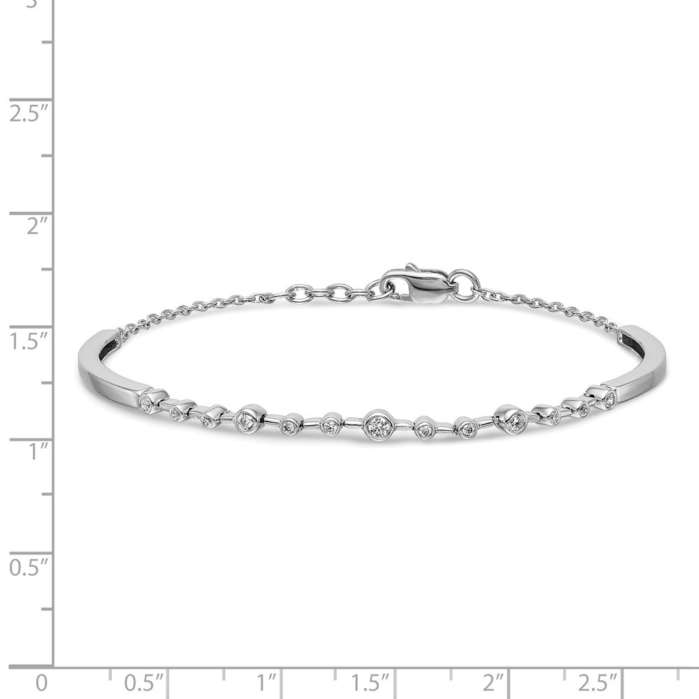Complete 1/4 carat Diamond Half-Bangle Bracelet with Extender - WBC
