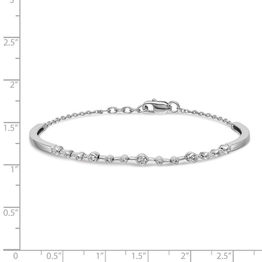Complete 1/4 carat Diamond Half-Bangle Bracelet with Extender - WBC