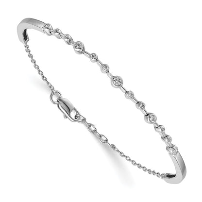 Complete 1/4 carat Diamond Half-Bangle Bracelet with Extender - WBC