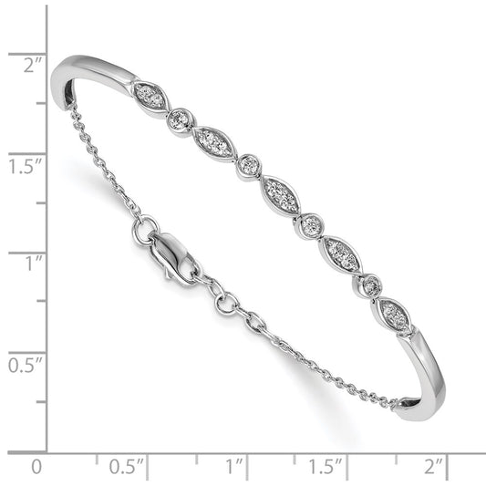 Complete 1/2 carat Diamond Half-Bangle Bracelet with Extender - WBC