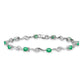 Complete Oval Emerald and Round Sapphire Curved Link Bracelet - WBC