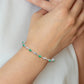 Complete Oval Emerald and Round Sapphire Curved Link Bracelet - WBC