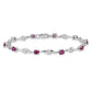 Complete Oval Ruby and Round Sapphire Curved Link Bracelet - WBC