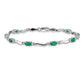 Complete Diamond and Oval Emerald Wavy Link Bracelet - WBC