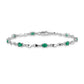 Complete Diamond and Oval Emerald Twisted Link Bracelet - WBC