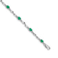 Complete Diamond and Oval Emerald Twisted Link Bracelet - WBC