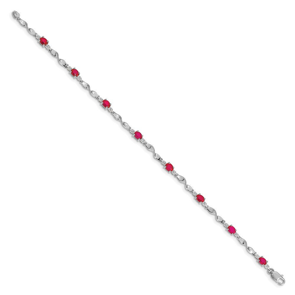 Complete Diamond and Oval Ruby Twisted Link Bracelet - WBC