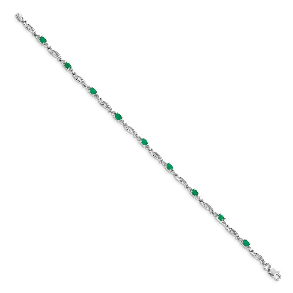 Complete Diamond and Oval Emerald Fancy Link Bracelet - WBC