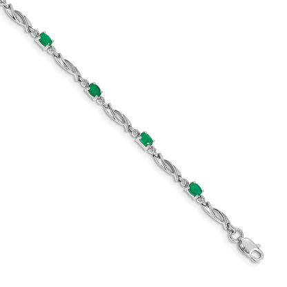 Complete Diamond and Oval Emerald Fancy Link Bracelet - WBC