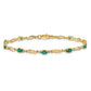 Complete Diamond and Oval Emerald Fancy Link Bracelet - WBC