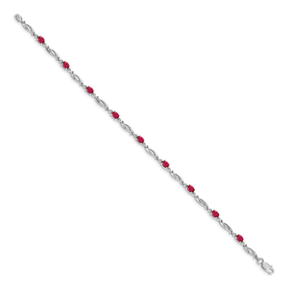 Complete Diamond and Oval Ruby Fancy Link Bracelet - WBC