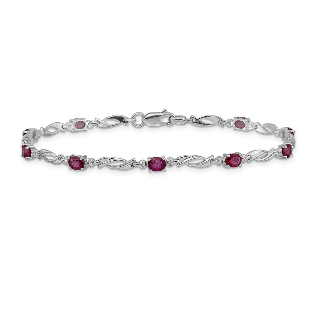 Complete Diamond and Oval Ruby Fancy Link Bracelet - WBC