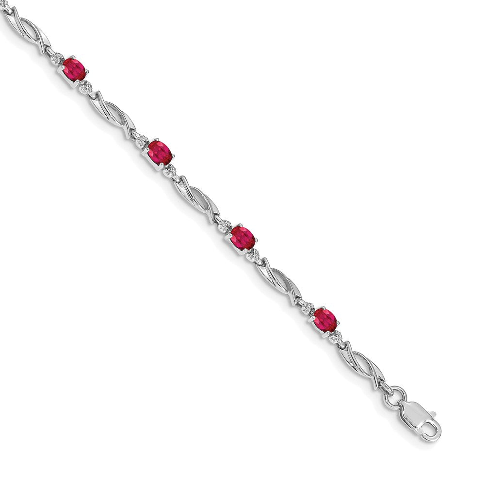 Complete Diamond and Oval Ruby Fancy Link Bracelet - WBC