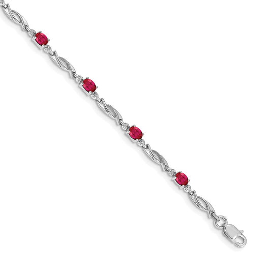 Complete Diamond and Oval Ruby Fancy Link Bracelet - WBC