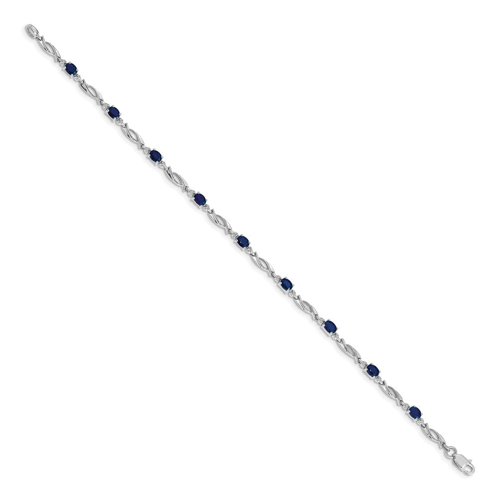 Complete Diamond and Oval Sapphire Fancy Link Bracelet - WBC