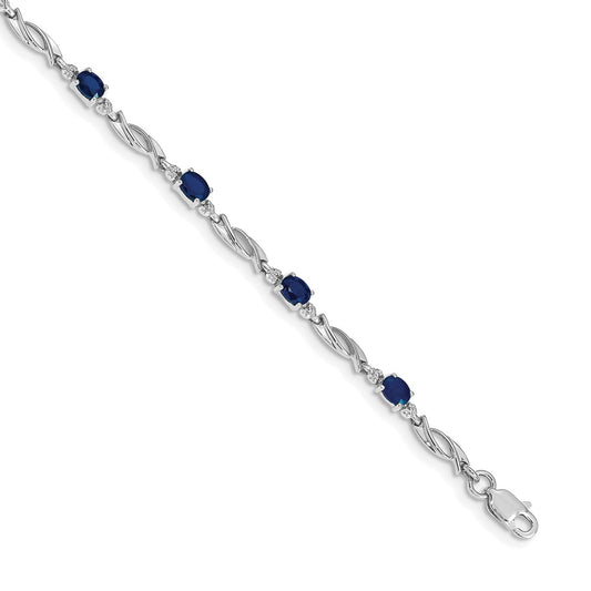 Complete Diamond and Oval Sapphire Fancy Link Bracelet - WBC