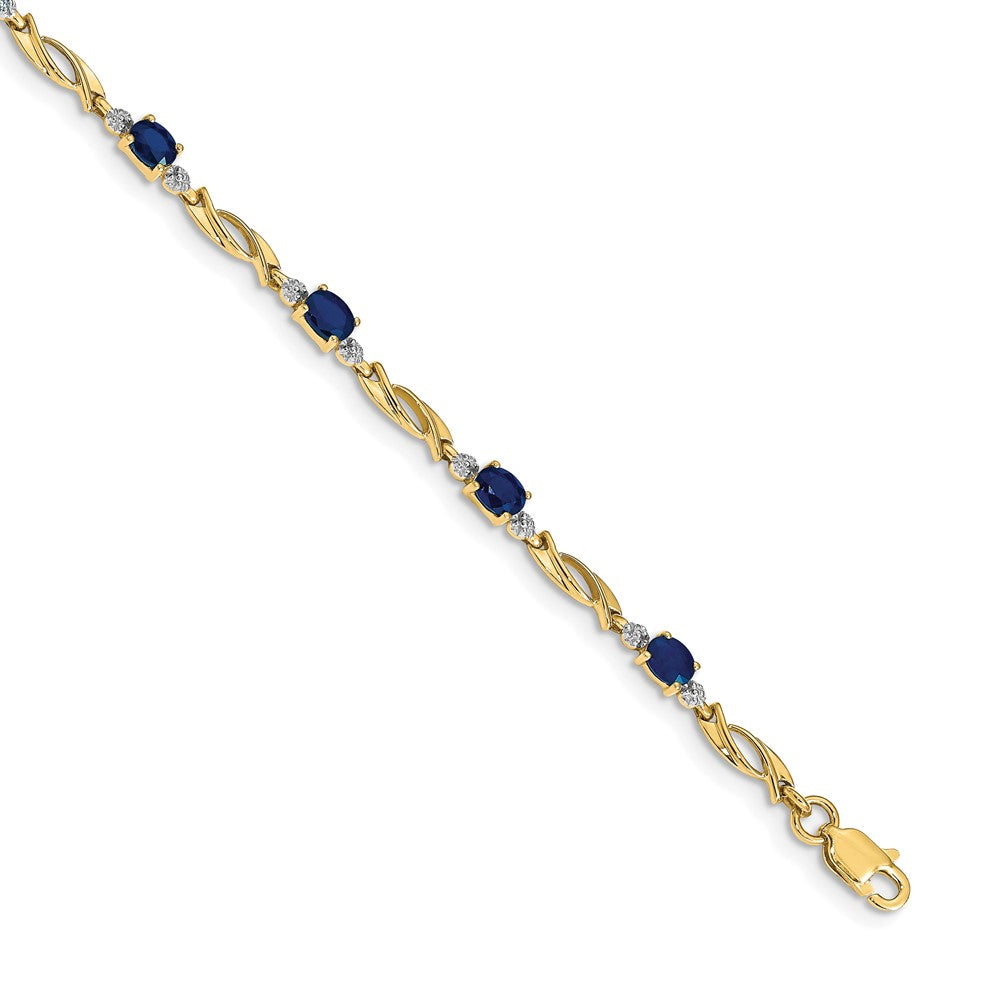 Complete Diamond and Oval Sapphire Fancy Link Bracelet - WBC