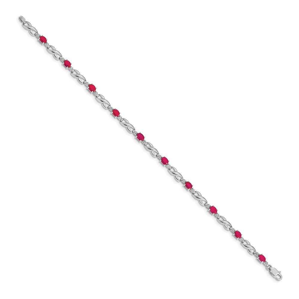 Complete Diamond and Oval Ruby Infinity Link Bracelet - WBC