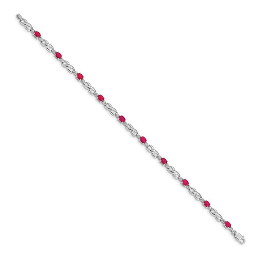 Complete Diamond and Oval Ruby Infinity Link Bracelet - WBC