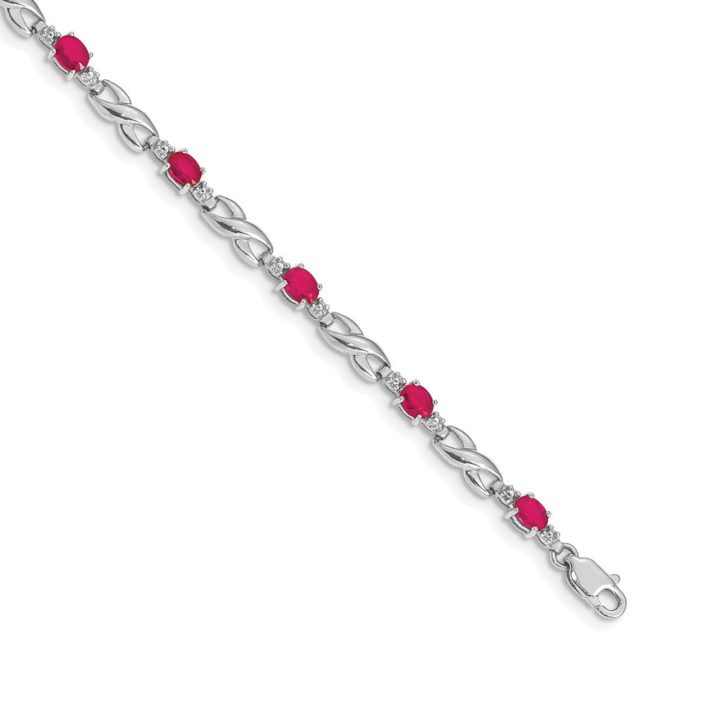 Complete Diamond and Oval Ruby Infinity Link Bracelet - WBC