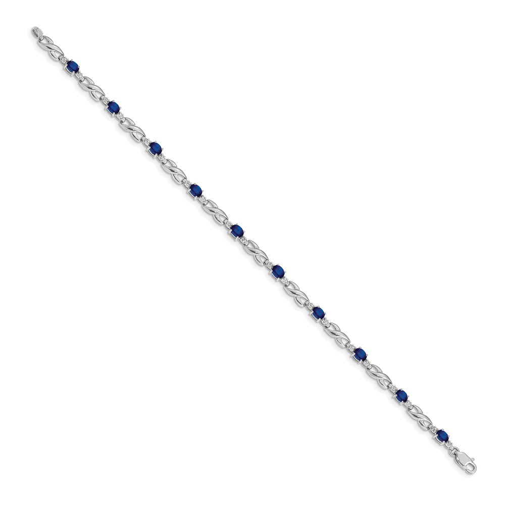 Complete Diamond and Oval Sapphire Infinity Link Bracelet - WBC