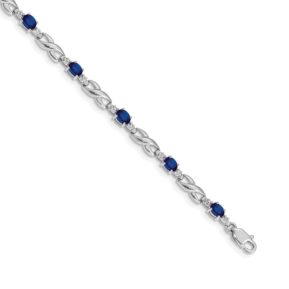 Complete Diamond and Oval Sapphire Infinity Link Bracelet - WBC