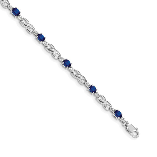 Complete Diamond and Oval Sapphire Infinity Link Bracelet - WBC