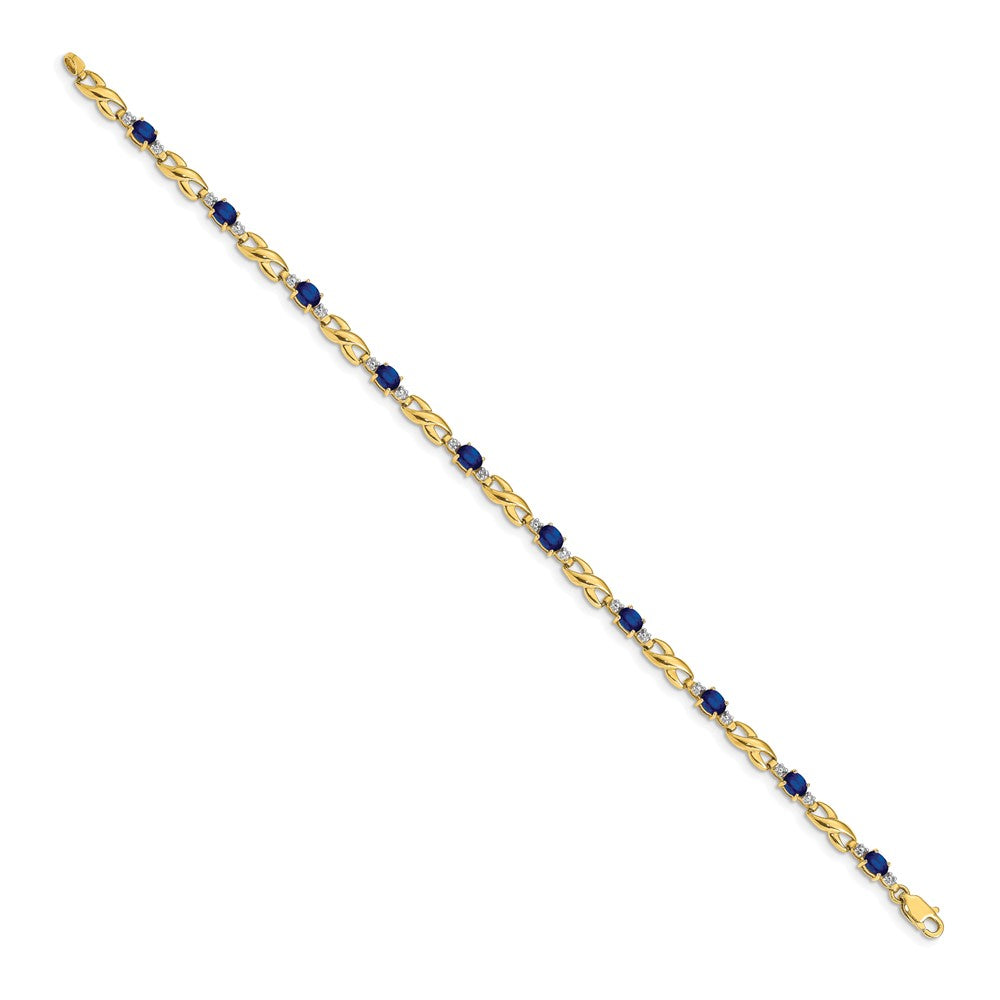 Complete Diamond and Oval Sapphire Infinity Link Bracelet - WBC