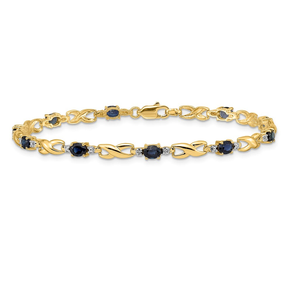 Complete Diamond and Oval Sapphire Infinity Link Bracelet - WBC