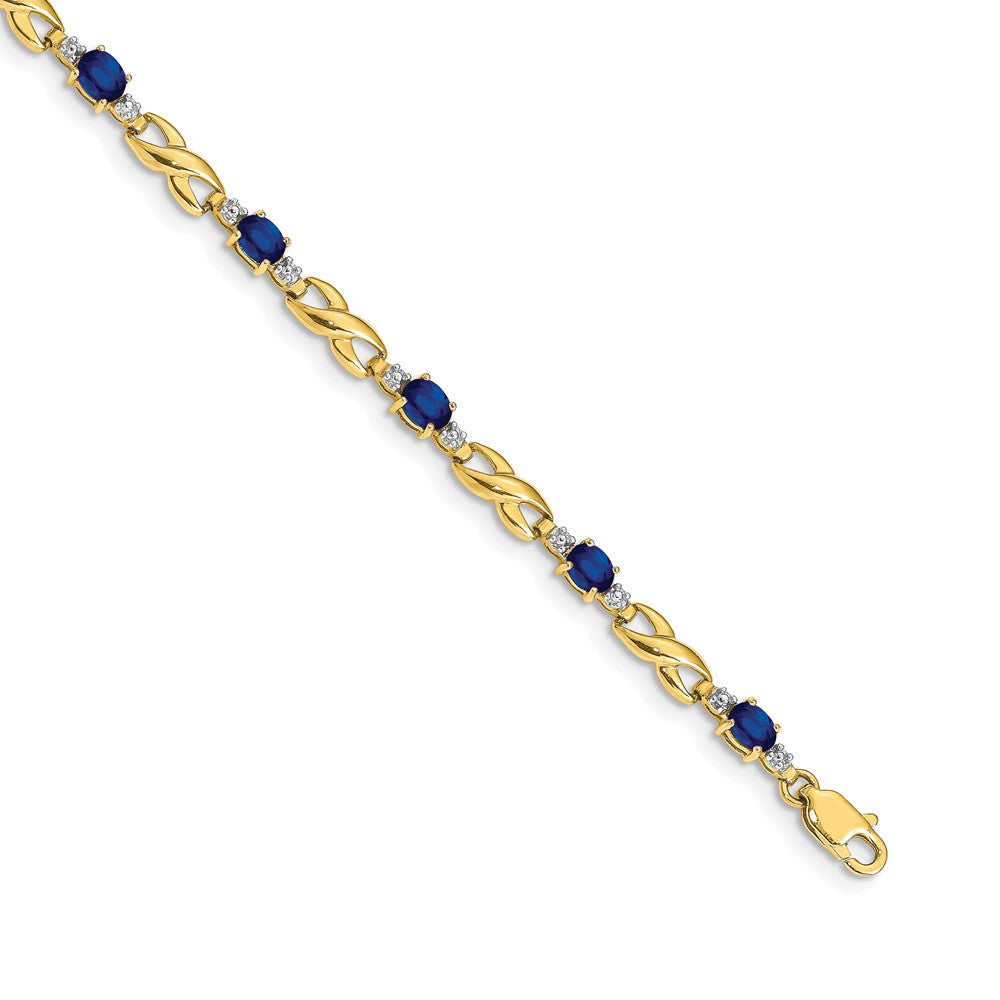 Complete Diamond and Oval Sapphire Infinity Link Bracelet - WBC