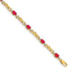 Complete Diamond and Oval Ruby X-design Bracelet - WBC