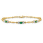 Complete Diamond and Oval Emerald Heart Design Bracelet - WBC
