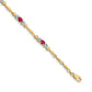 Complete Diamond and Oval Ruby Heart Design Bracelet - WBC