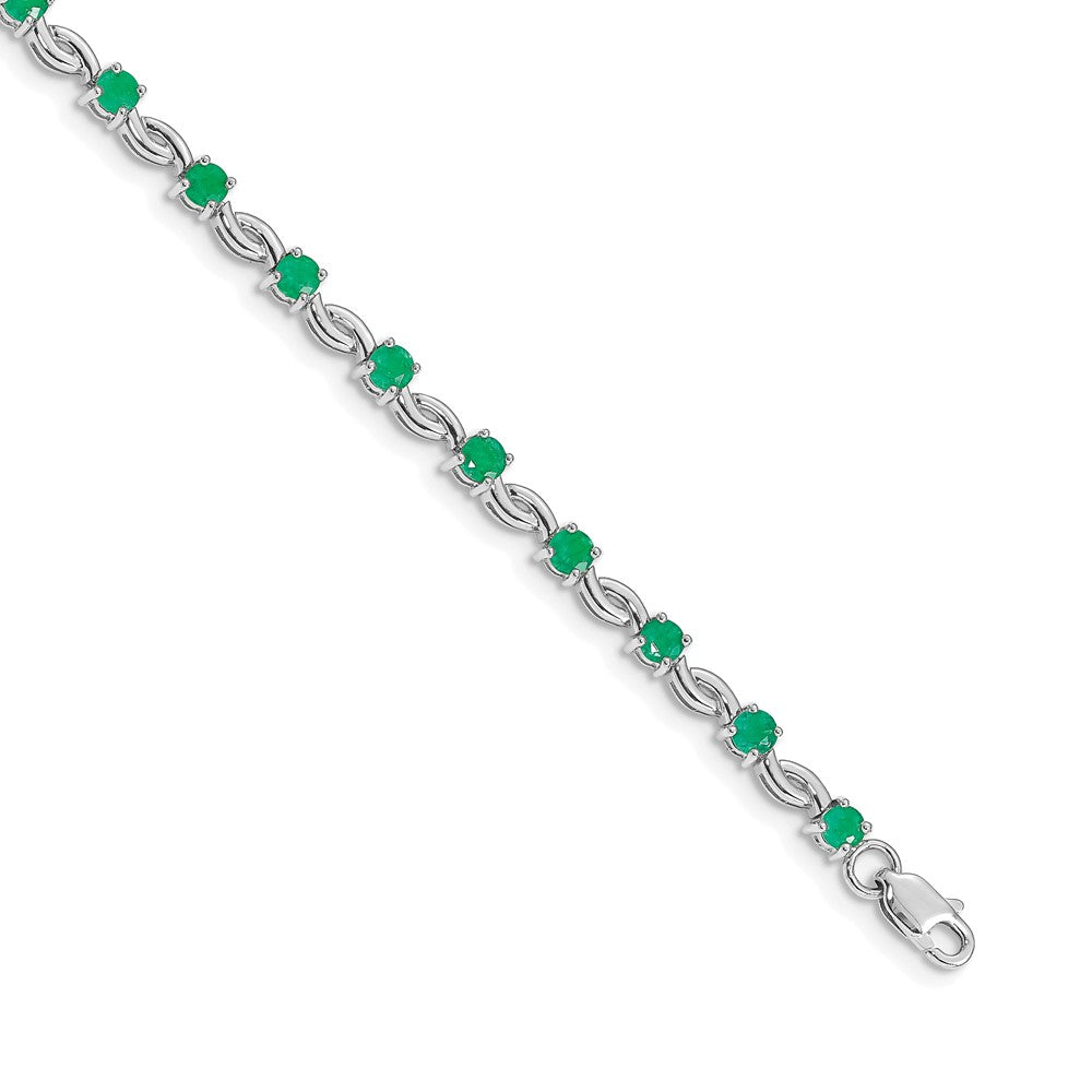Complete Round Emerald Fancy Link Bracelet - WBC