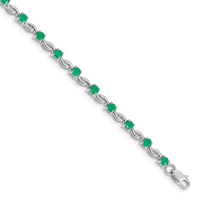 Complete Round Emerald Fancy Link Bracelet - WBC