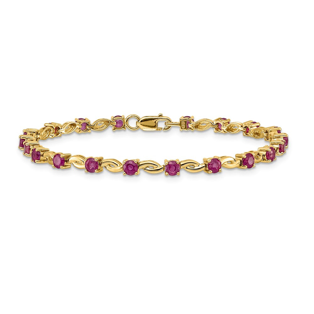 Complete Round Ruby Fancy Link Bracelet - WBC