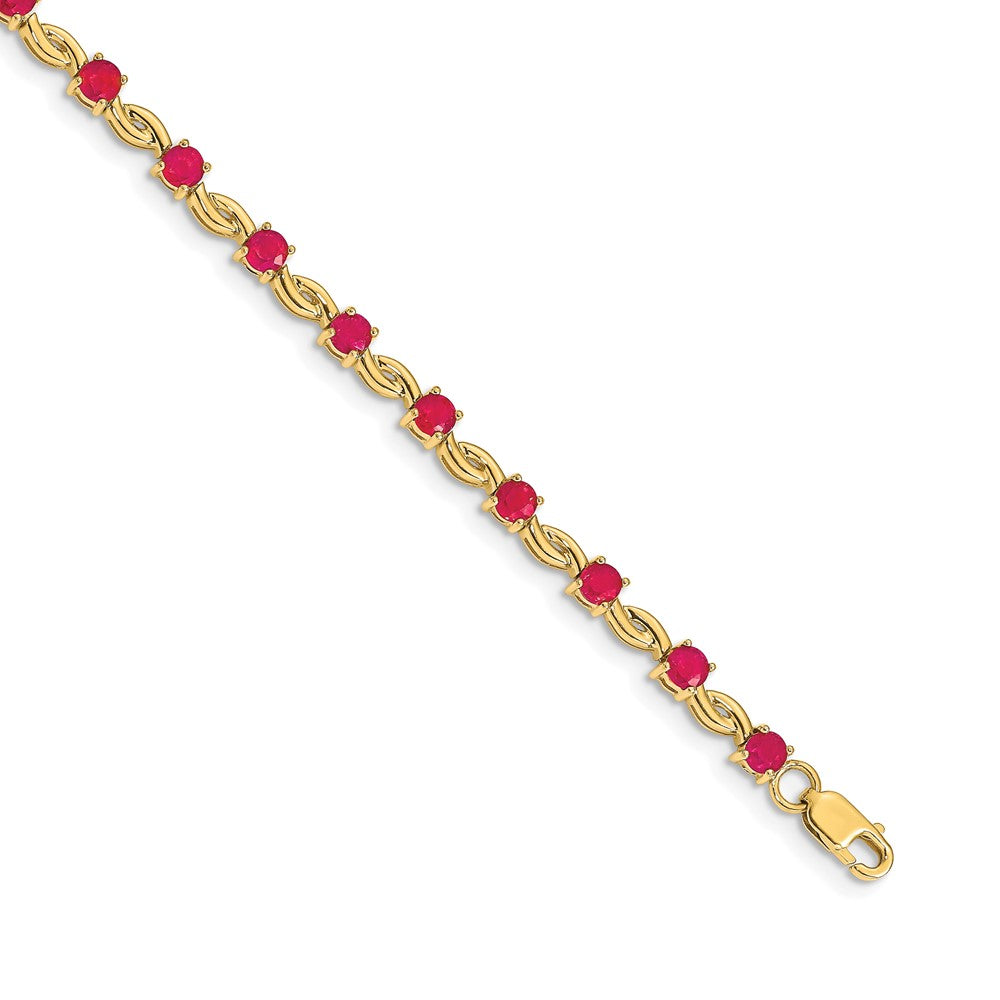 Complete Round Ruby Fancy Link Bracelet - WBC