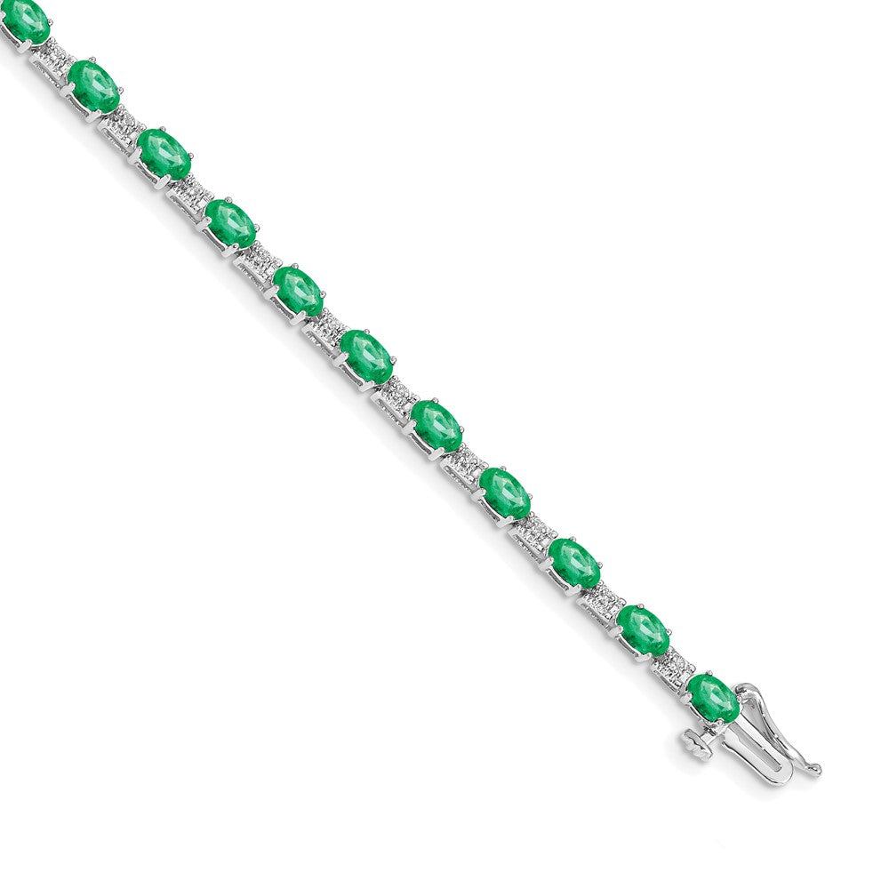 Complete Diamond and Oval Emerald Bracelet - WBC